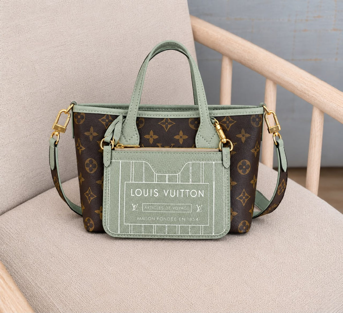 Louis Vuitton Pocket Tote Bag - Brown Monogram