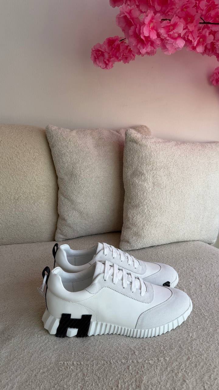 Hermes Panelled Sneakers - White & Black