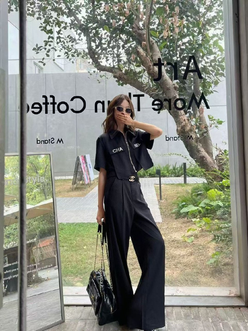 Chanel Shirt And Pants Set - Black