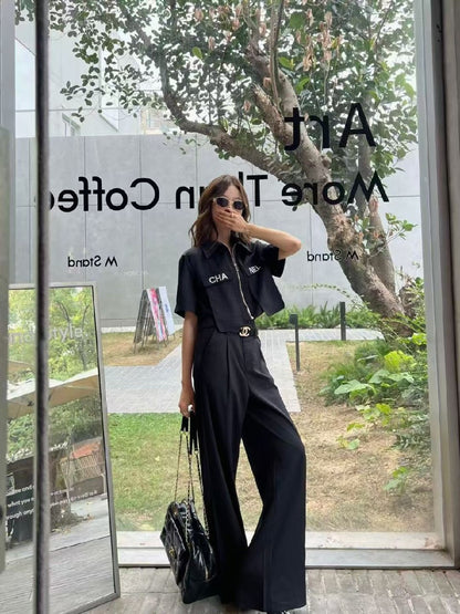 Chanel Shirt And Pants Set - Black