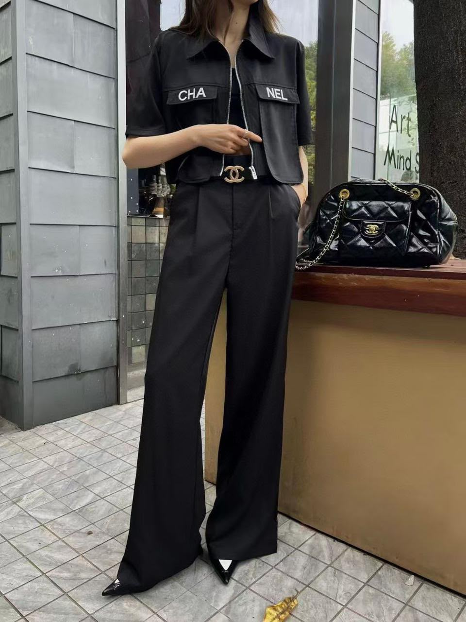 Chanel Shirt And Pants Set - Black
