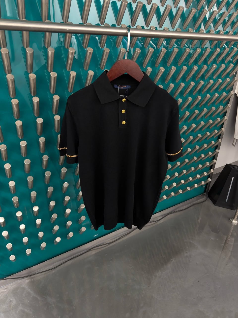 Louis Vuitton Polo Shirt (Braided Sleeve Trim) - Navy, Black, White