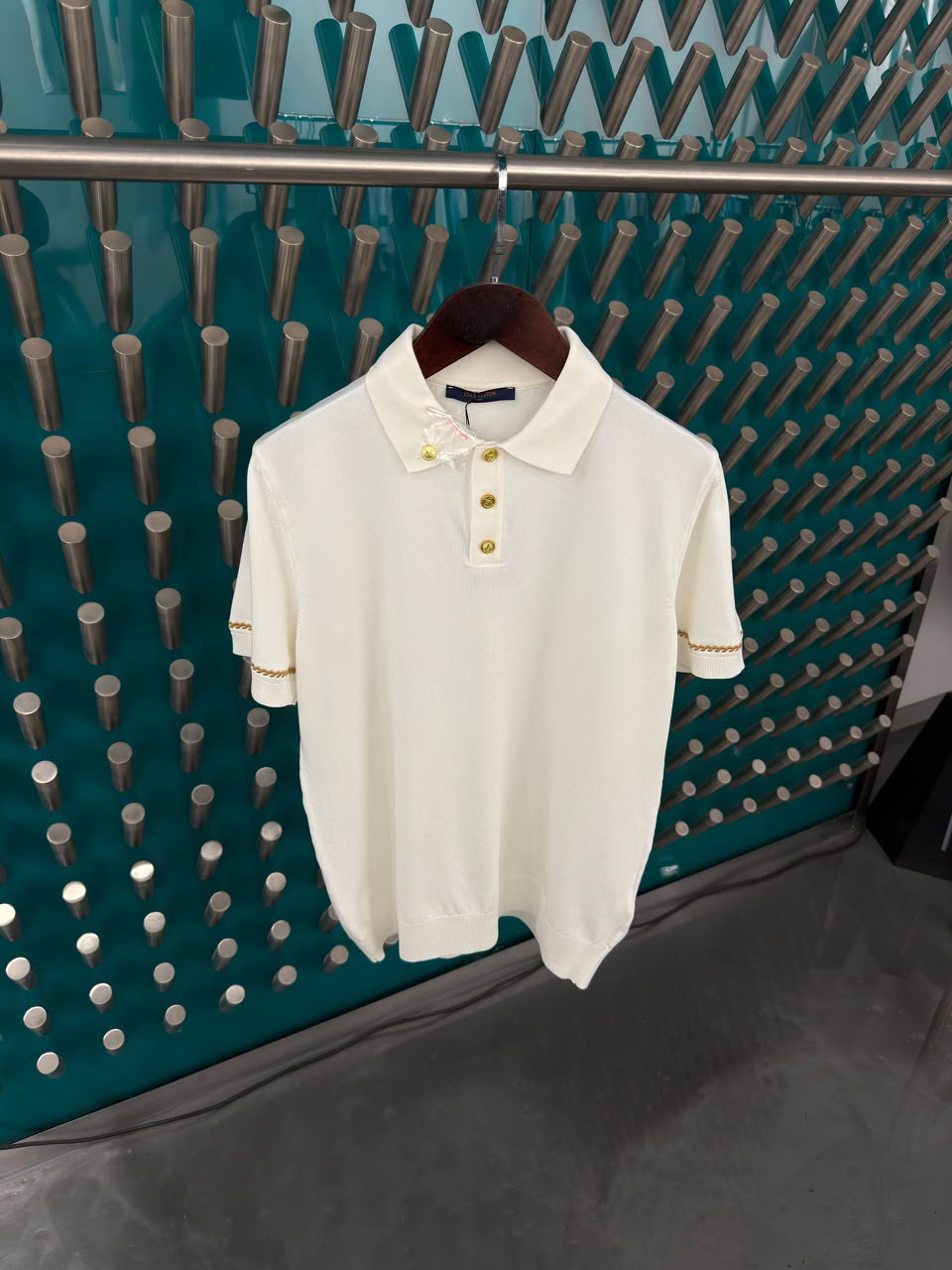 Louis Vuitton Polo Shirt (Braided Sleeve Trim) - Navy, Black, White