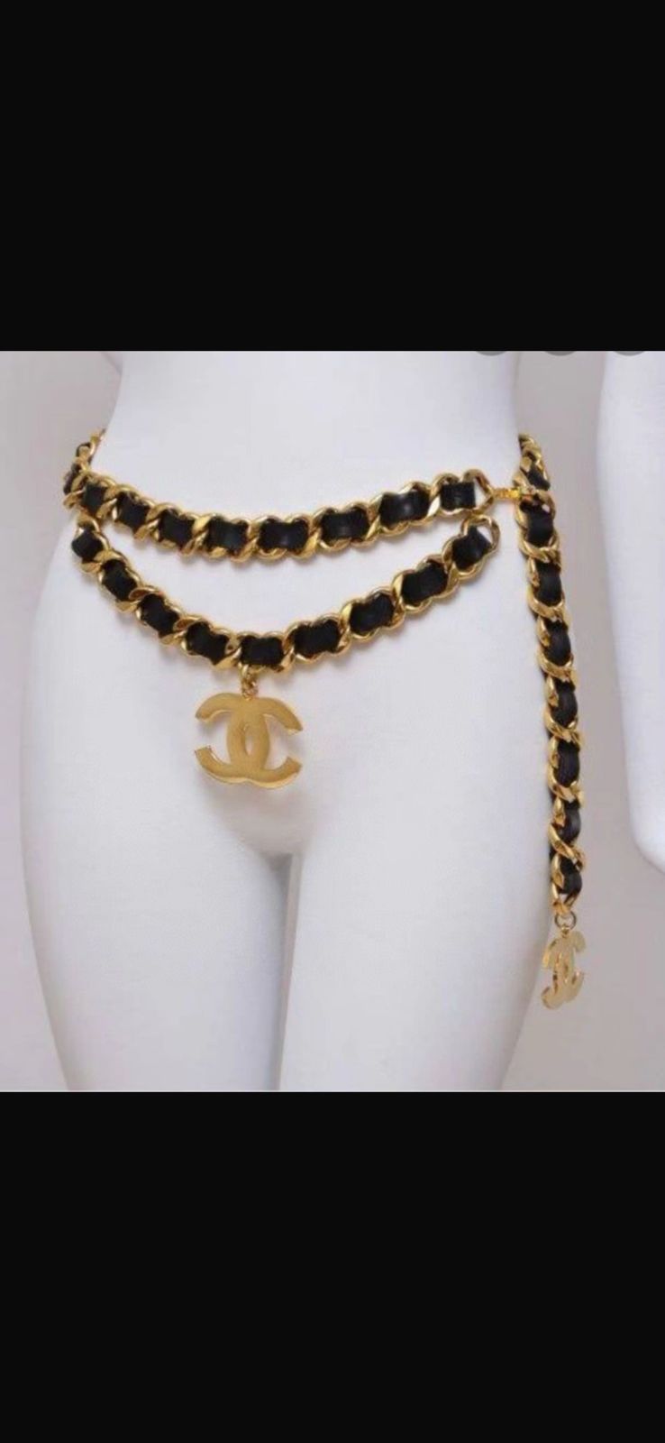 Chanel Twisted Chain Belt - Black