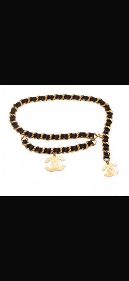 Chanel Twisted Chain Belt - Black