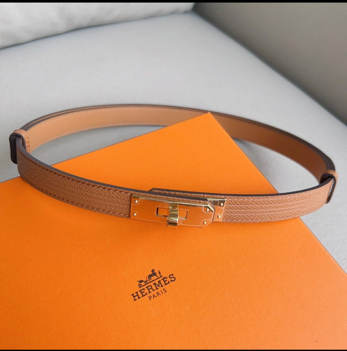 Hermes H-Plate Belt - Beige