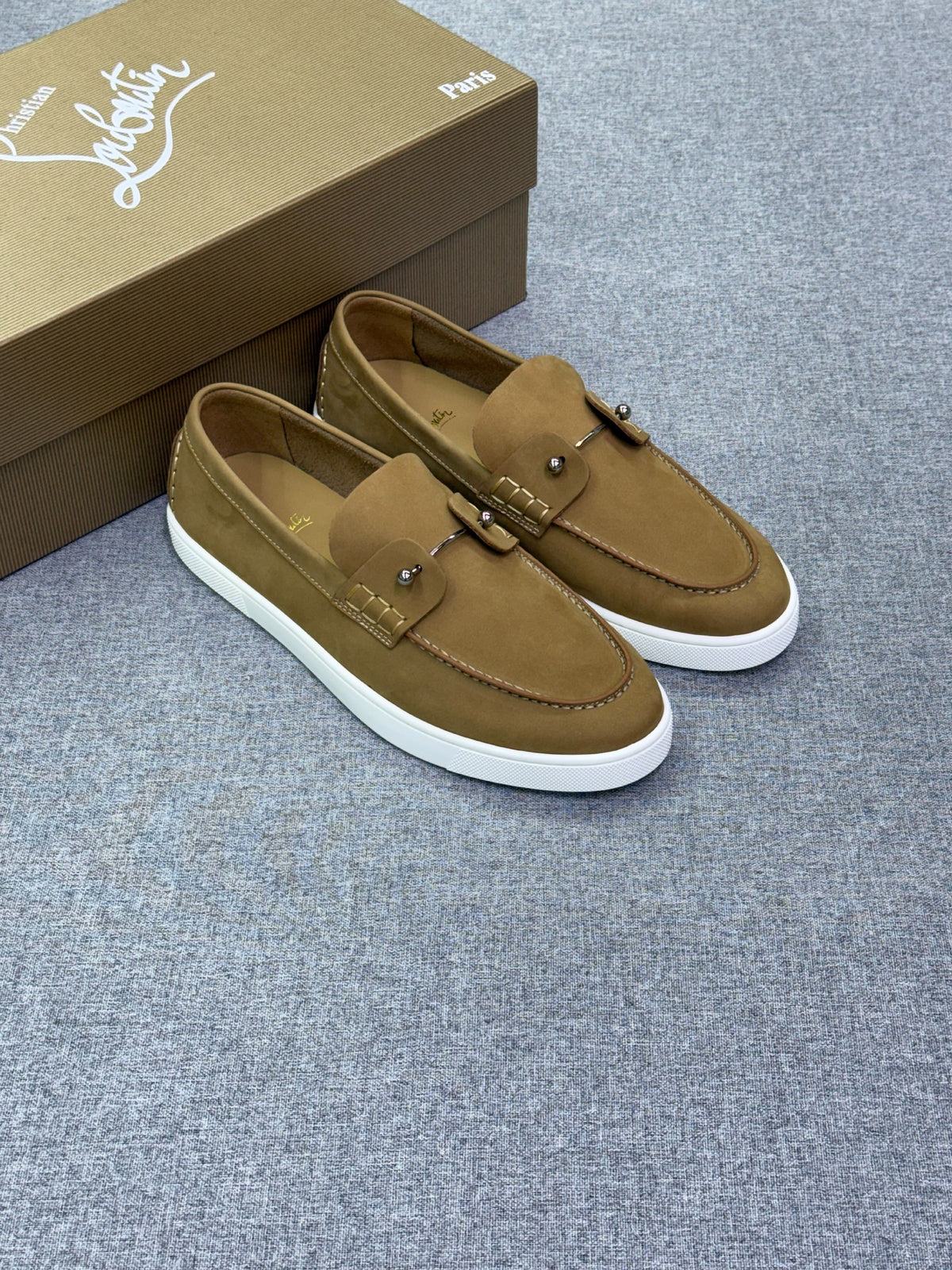 Christian Louboutin Suede Loafers - Beige Suede