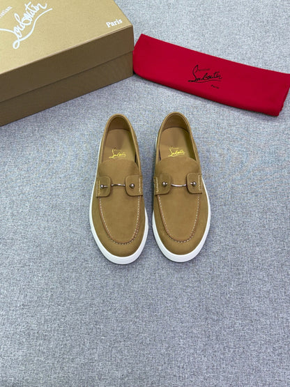 Christian Louboutin Suede Loafers - Beige Suede