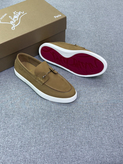 Christian Louboutin Suede Loafers - Beige Suede