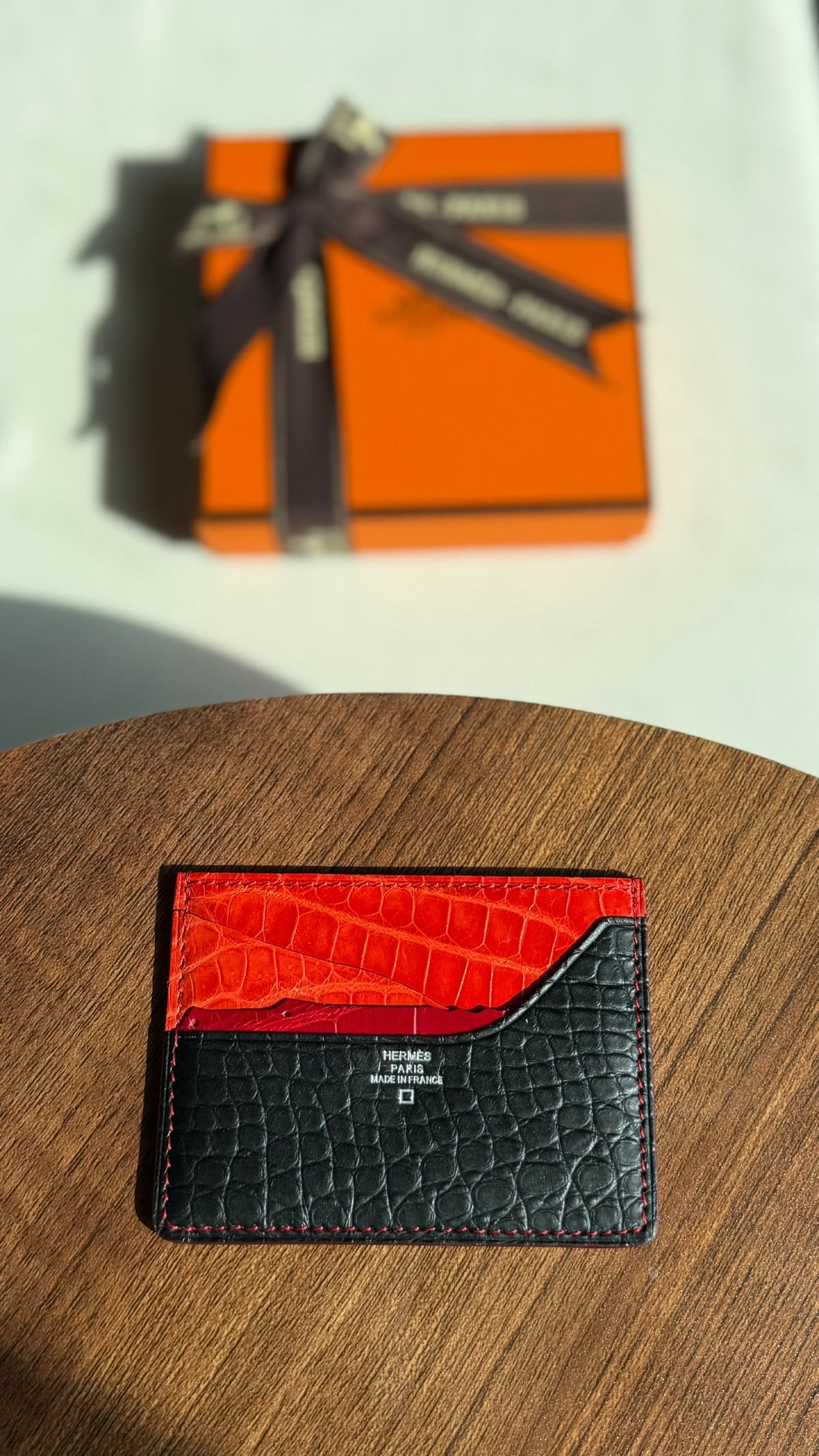 Hermès Card Holder - Black Embossed