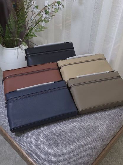 Loro Piana Zip Clutch - Black, Brown, Beige, Blue, Grey