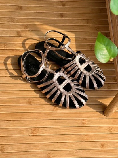 Hermes Cage Slippers - Silver