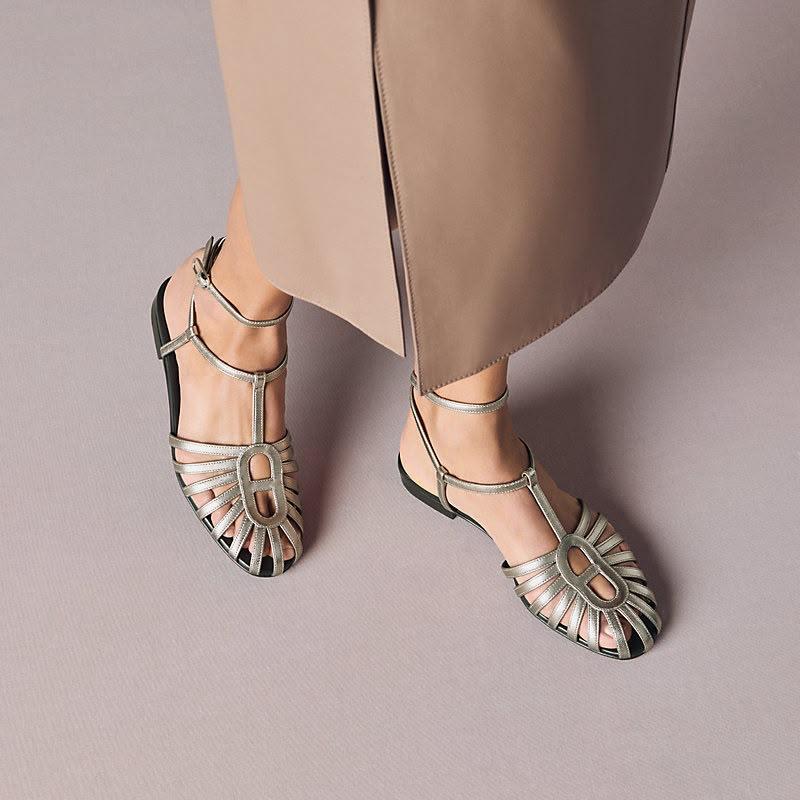Hermes Cage Slippers - Silver