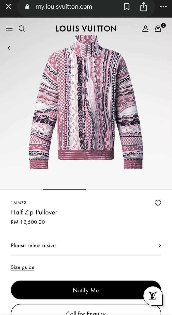 Louis Vuitton Half-Zip Sweater - Pink Monogram