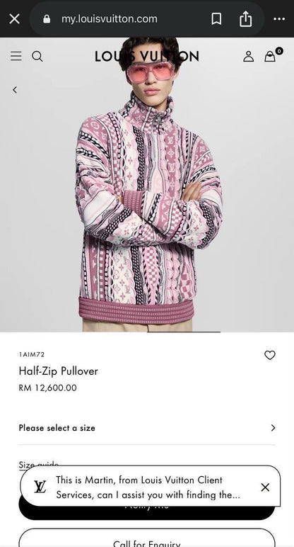 Louis Vuitton Half-Zip Sweater - Pink Monogram