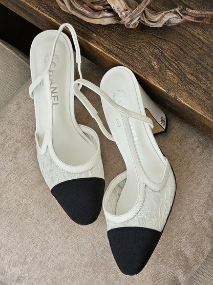 Chanel Heels - White & Black