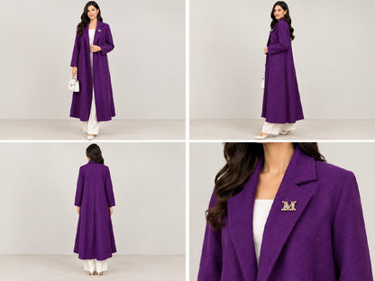 Max Mara A-Line Coat - Purple