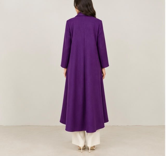 Max Mara A-Line Coat - Purple