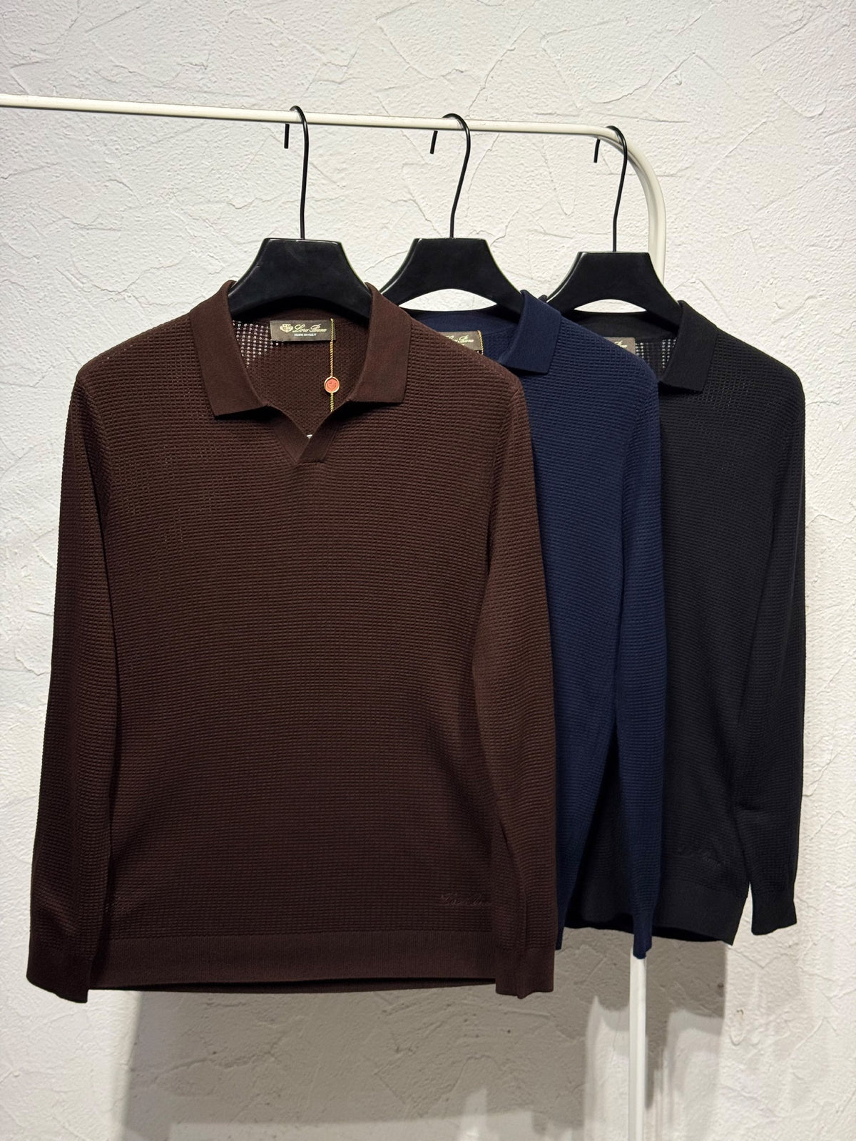 Loro Piana Polo Sweater - Brown, Navy, Black