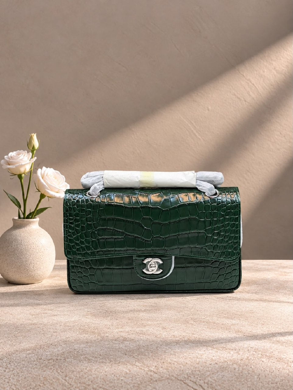Chanel Handbag - Green Embossed