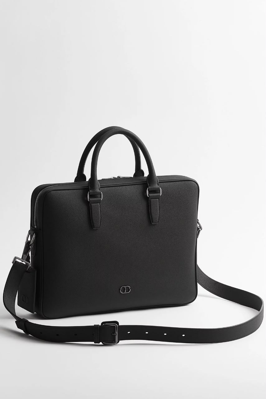 Dior Zipped Laptop Bag - Black