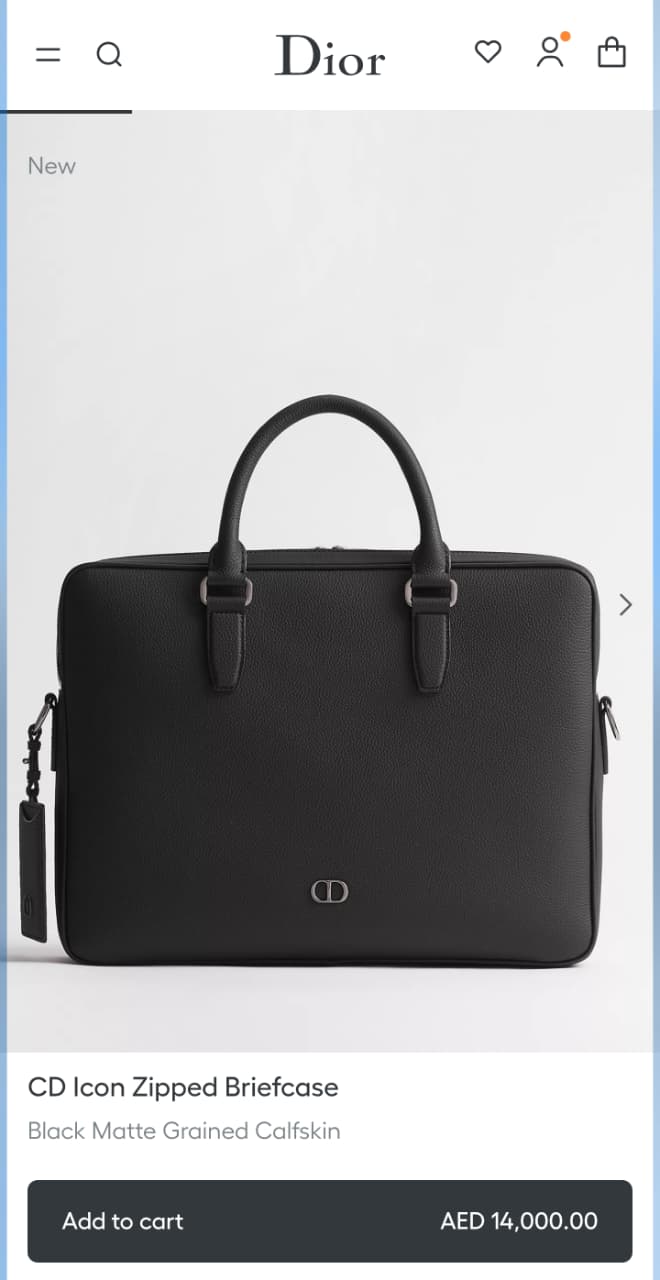 Dior Zipped Laptop Bag - Black