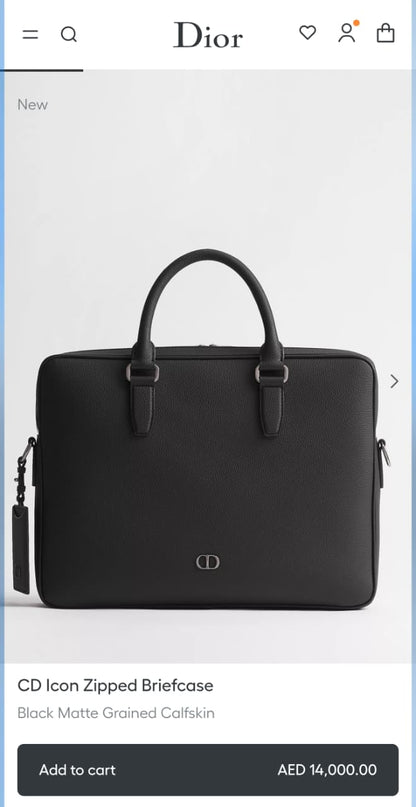 Dior Zipped Laptop Bag - Black