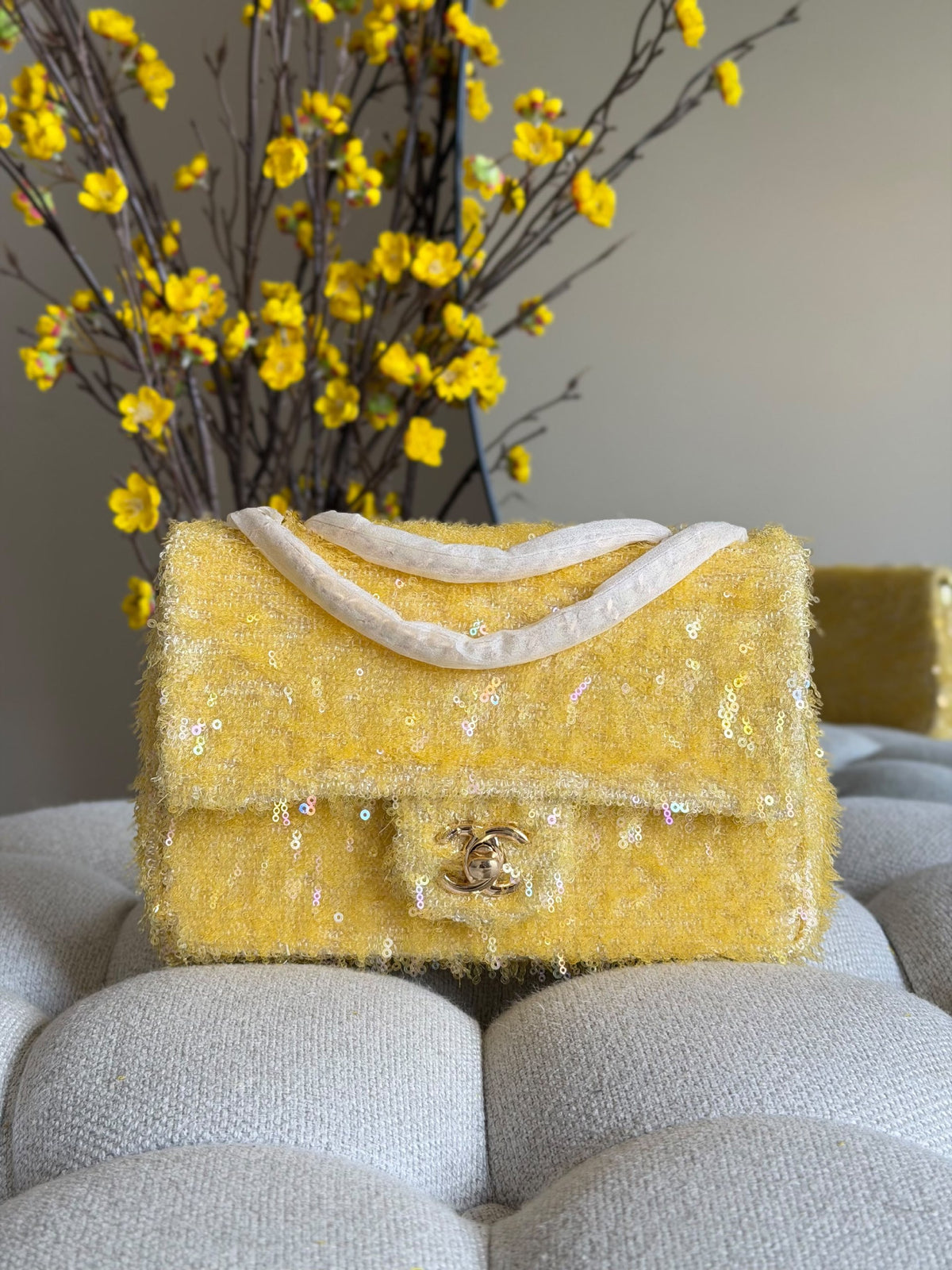 Chanel Shoulder Bag Wrapped Handle - Yellow
