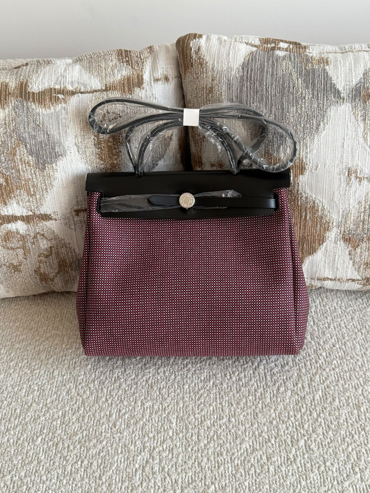 Hermès Handbag - Burgundy Check