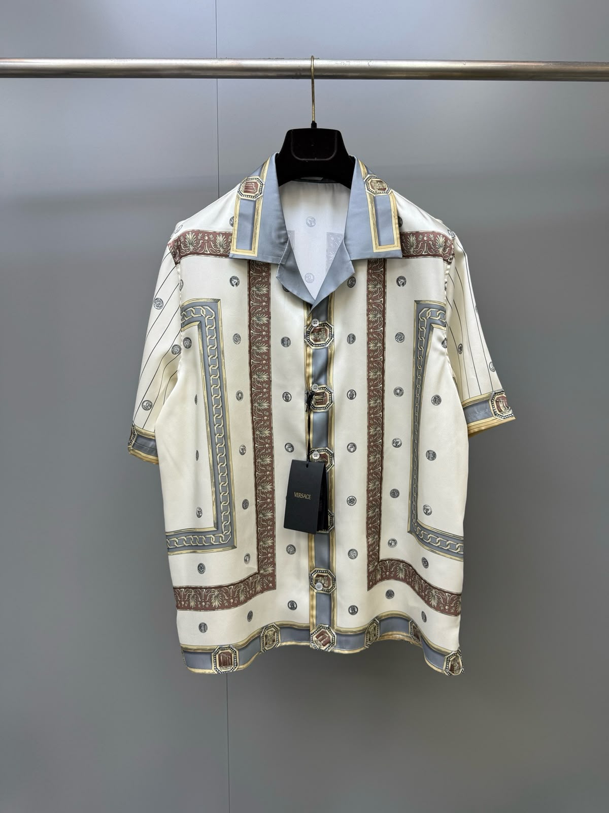Versace Polo Shirt Camp Collar - White