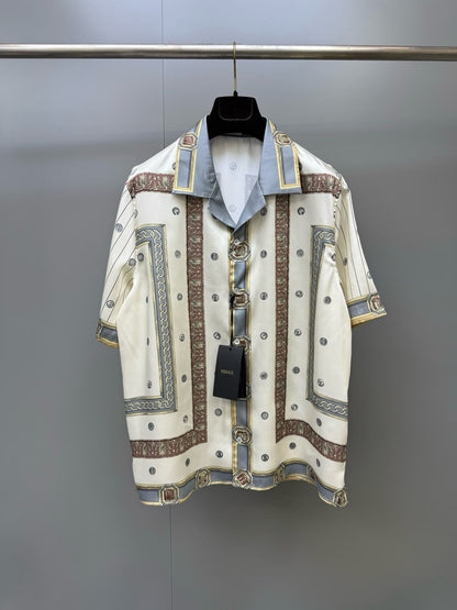 Versace Polo Shirt Camp Collar - White