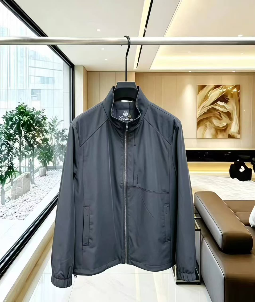 Loro Piana Stand-Collar Jacket - Dark Grey
