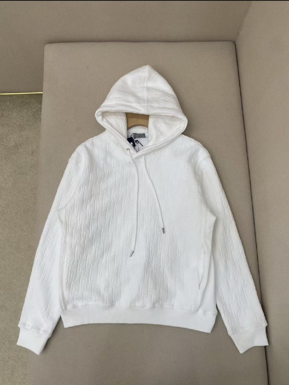 Dior Hoodie - White Embossed