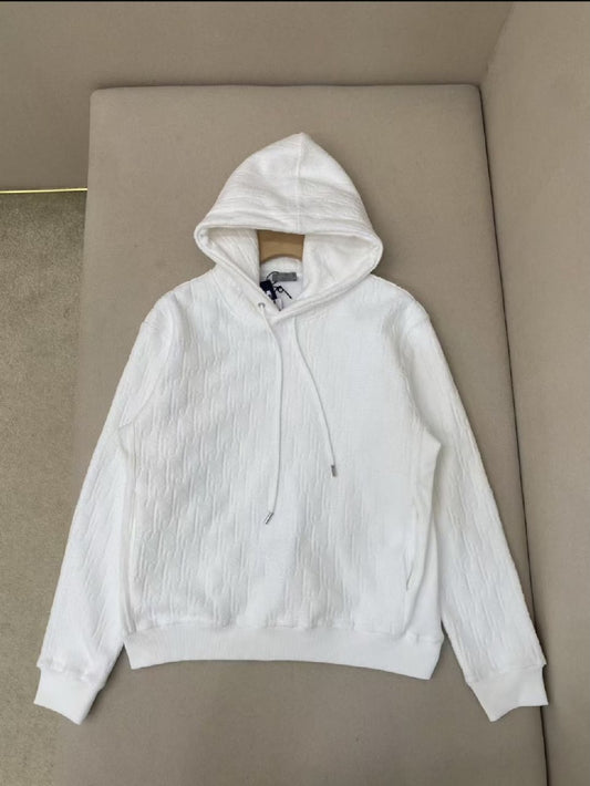Dior Hoodie - White Embossed