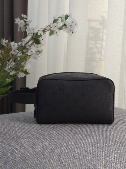 Louis Vuitton Rectangular Crossbody Bag - Black Embossed