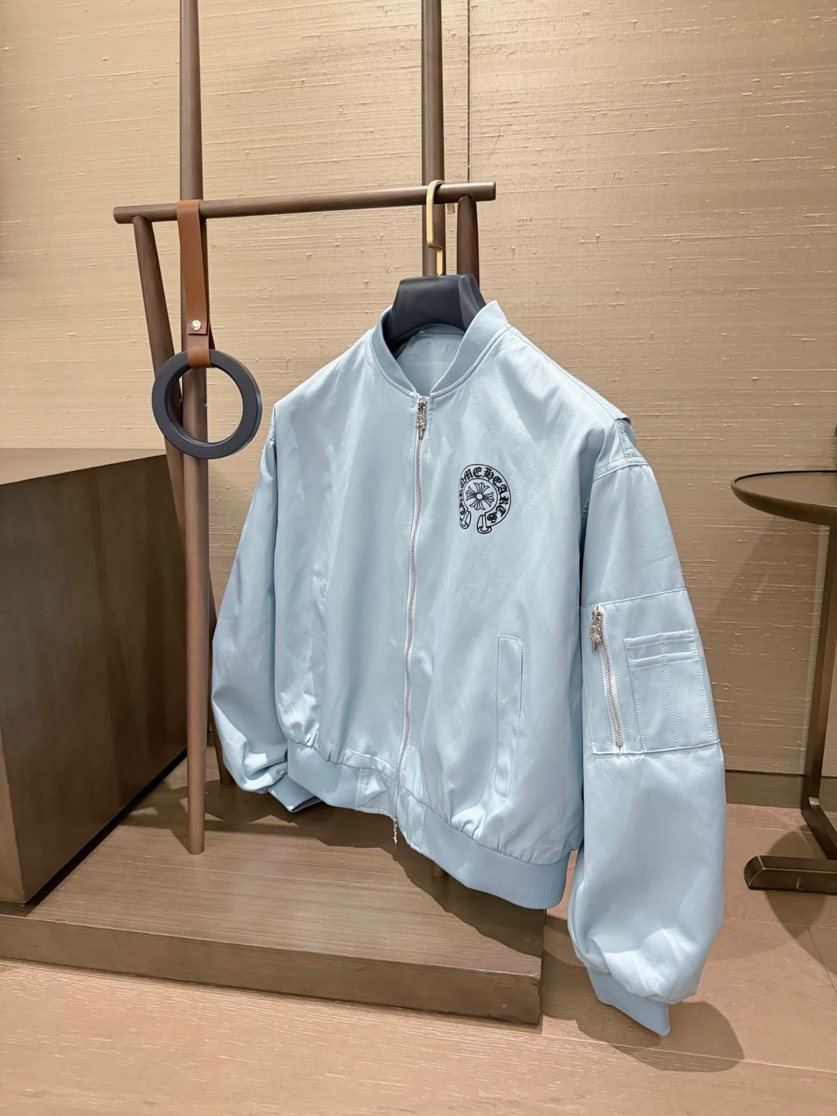 Chrome Hearts Graphic Bomber Jacket - Light Blue
