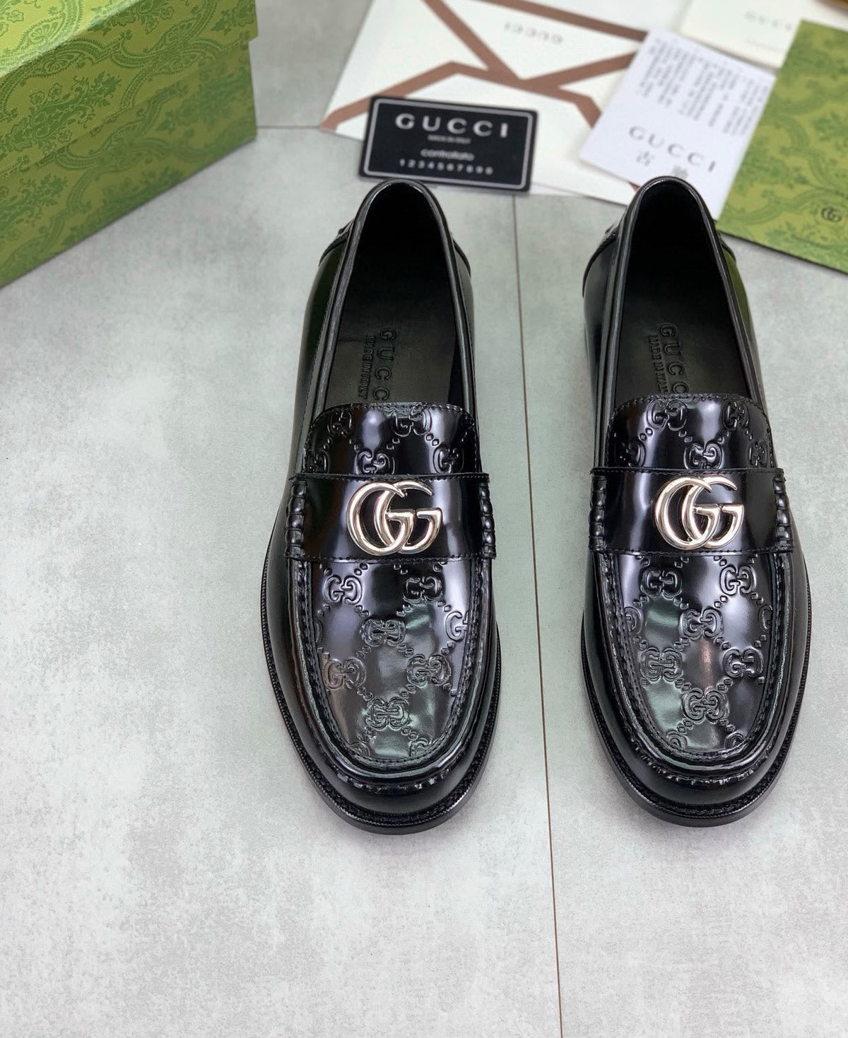 Gucci Loafers Embossed GG - Black Embossed