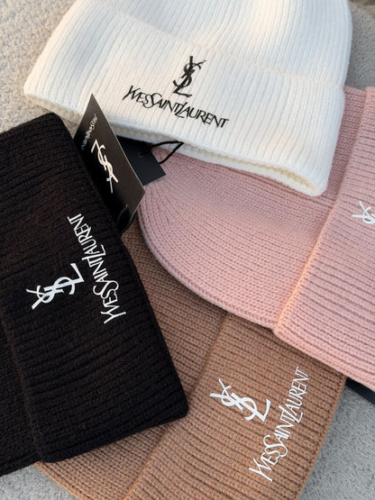 Saint Laurent Beanie - Black, Pink, White, Beige