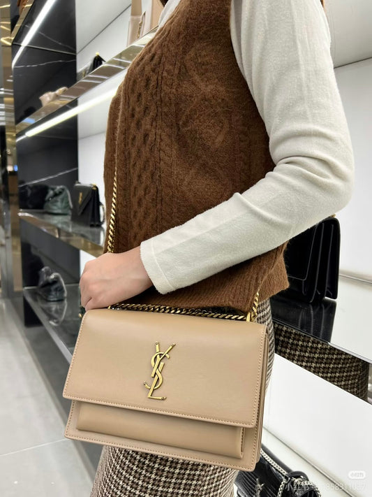 Saint Laurent Shoulder Bag - Beige