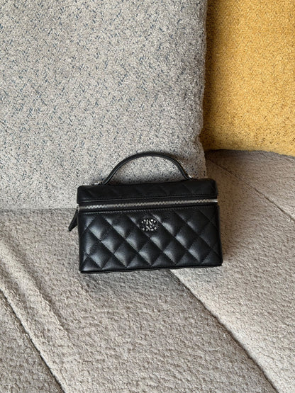 Chanel Arched-Handle Vanity Bag - Black