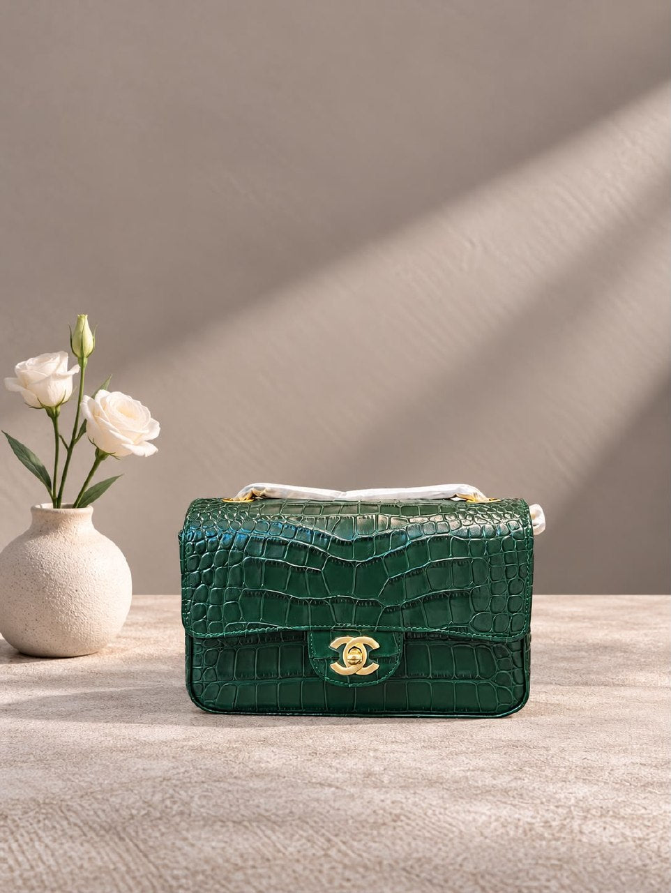 Chanel Shoulder Bag - Green Embossed