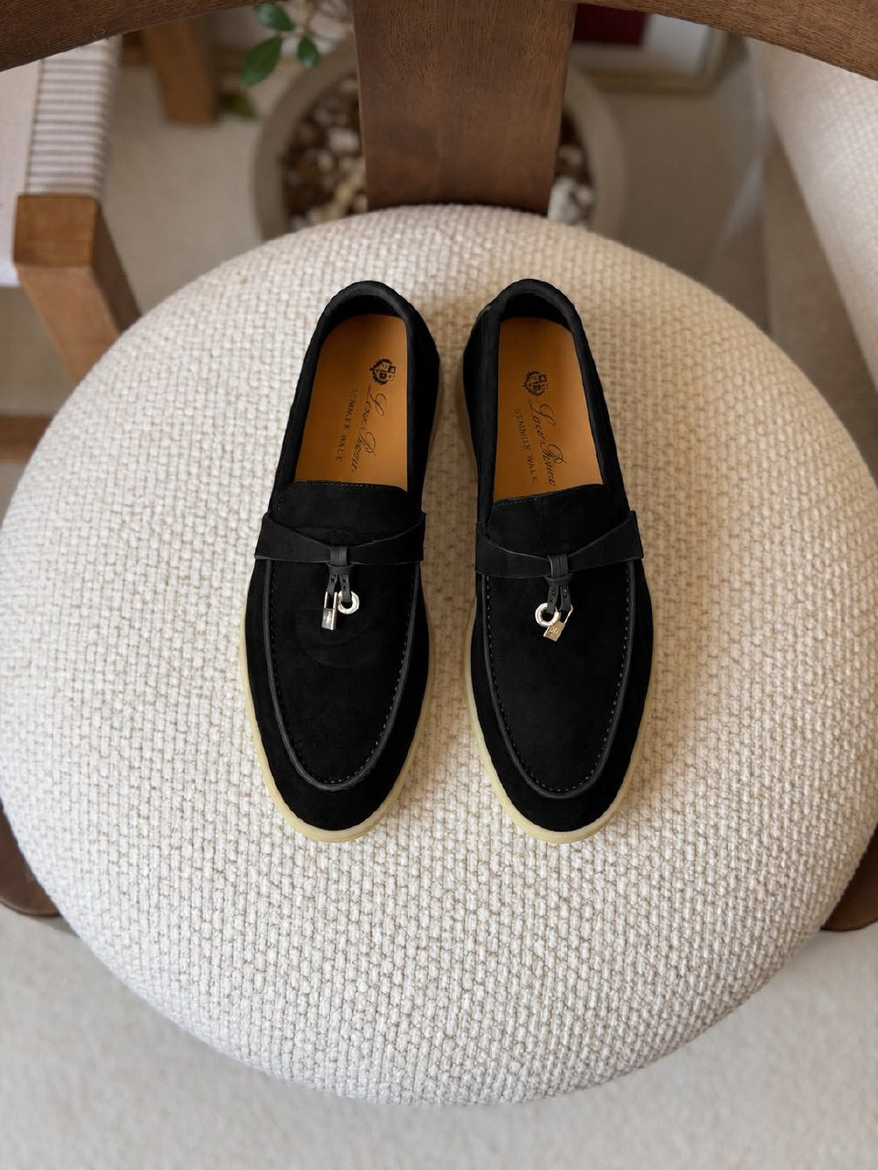 Loro Piana Loafers - Beige Suede, Beige, White, Grey