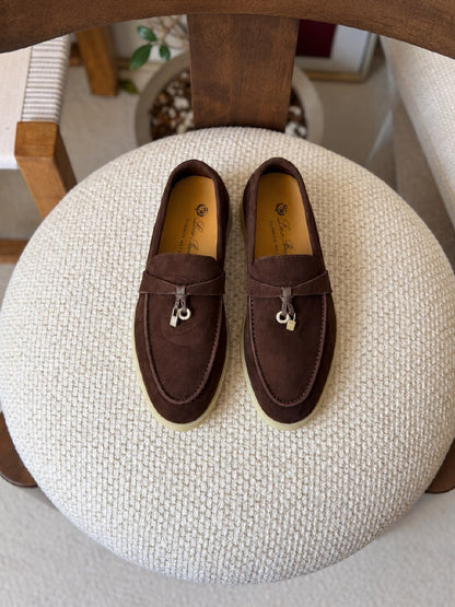 Loro Piana Loafers - Beige Suede, Beige, White, Grey