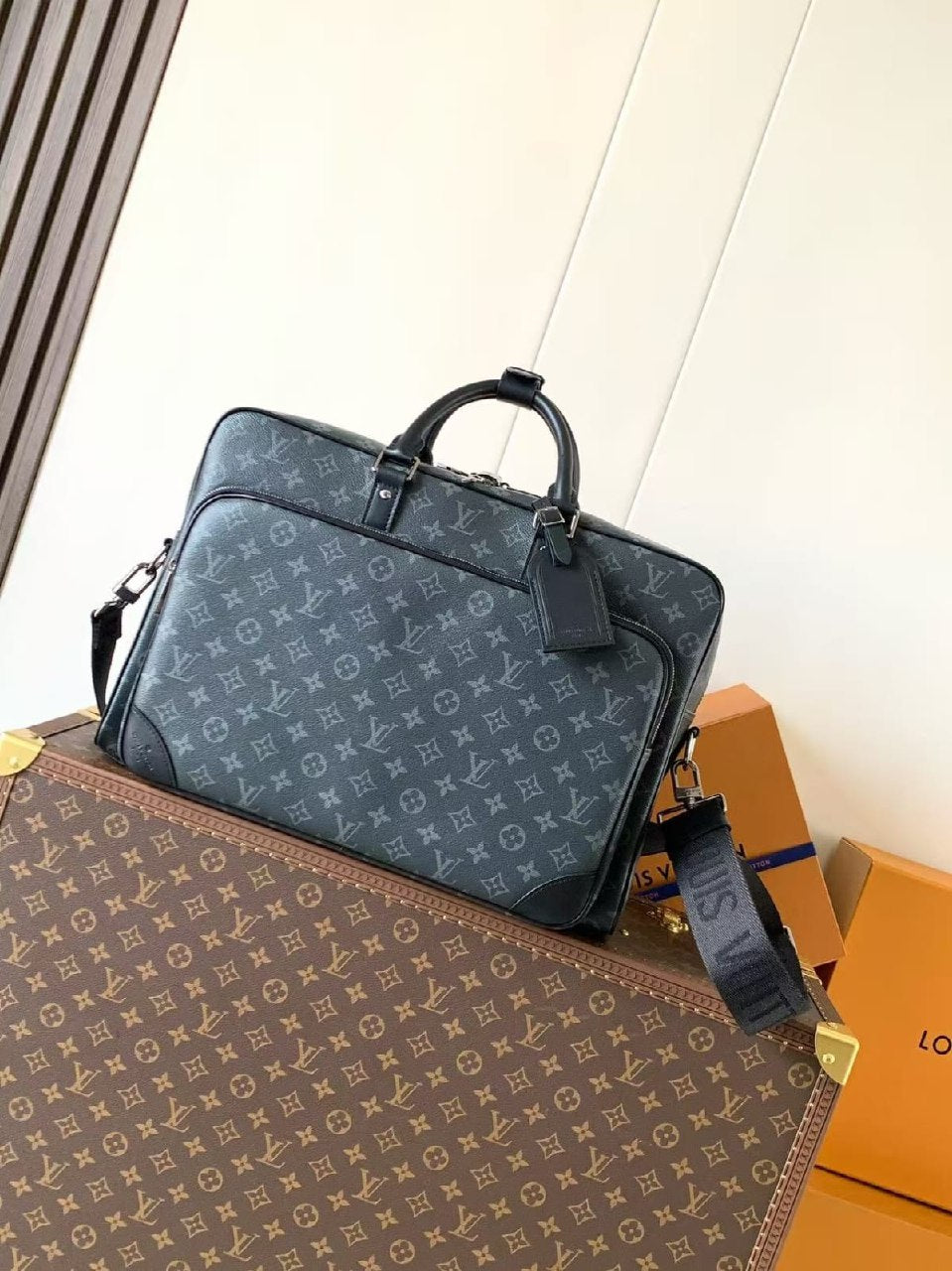 Louis Vuitton Structured Laptop Bag - Dark Grey Monogram