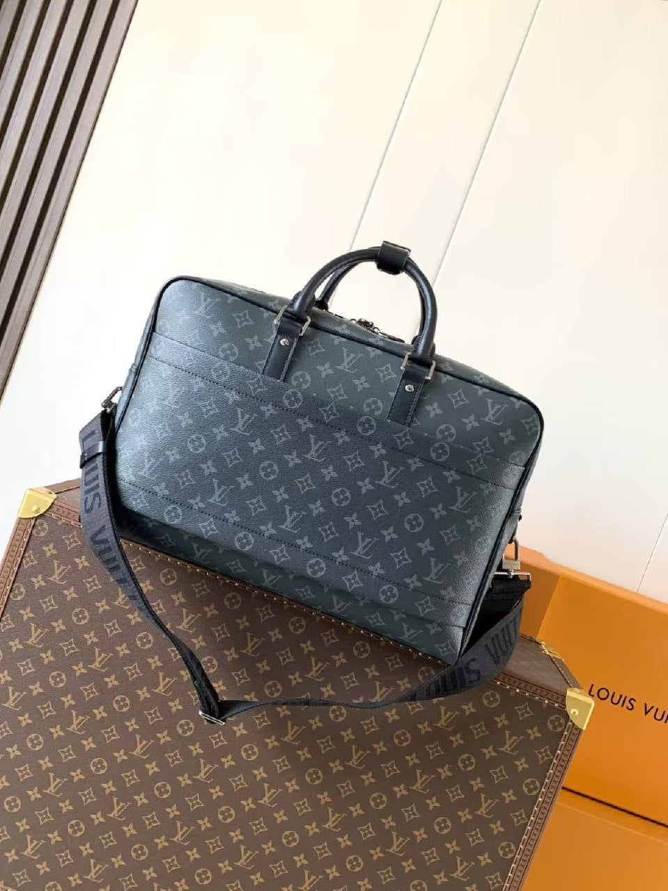 Louis Vuitton Structured Laptop Bag - Dark Grey Monogram
