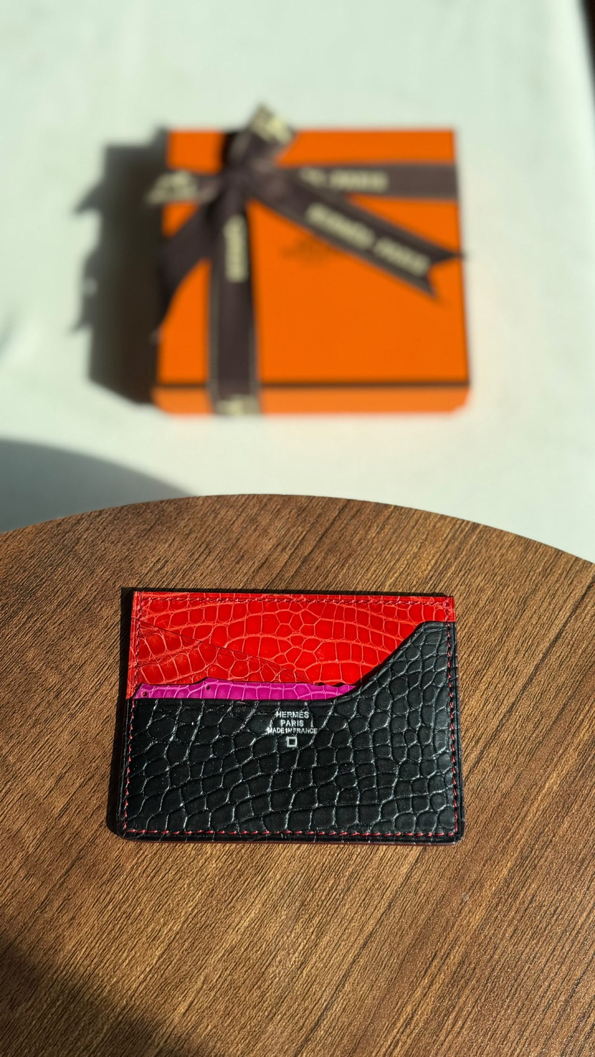 Hermès Card Holder - Black Embossed
