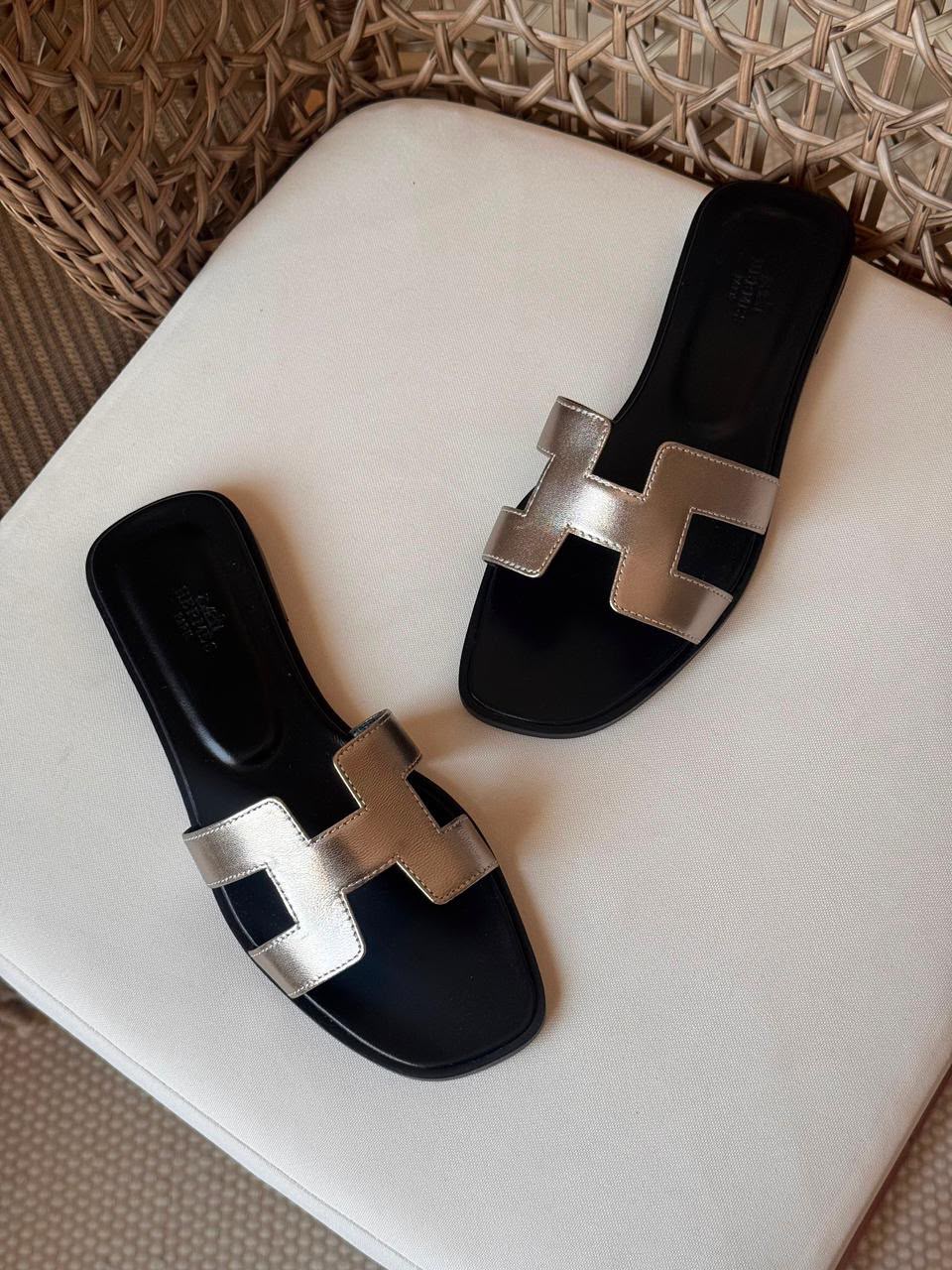 Hermes Slippers - Black