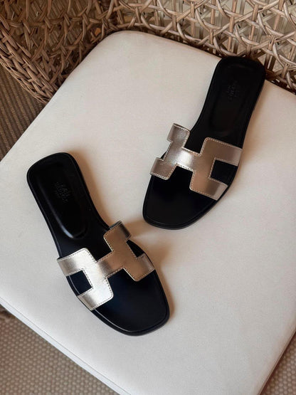 Hermes Slippers - Black