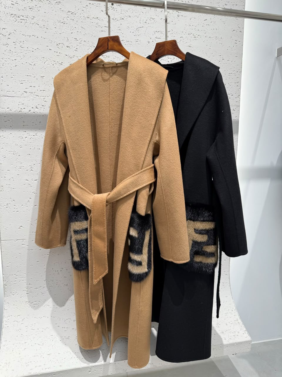 Fendi Coat - Black, Beige
