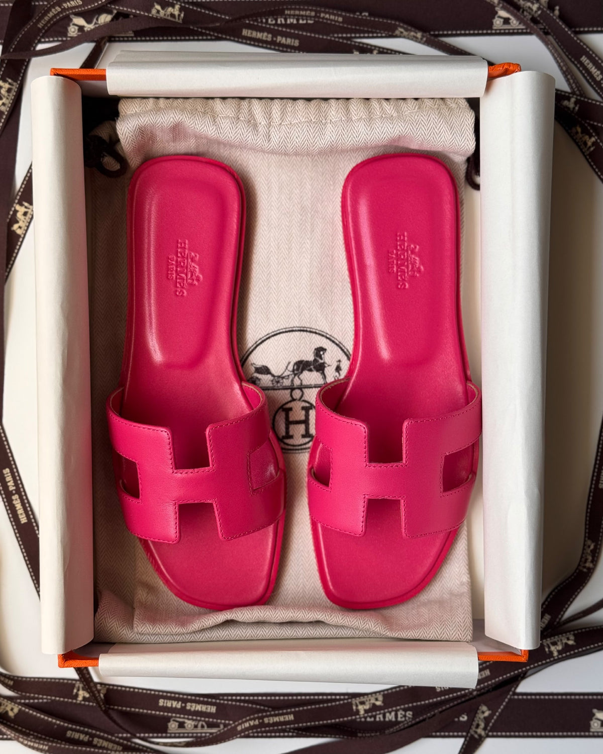 Hermès H-Strap Slippers - Pink